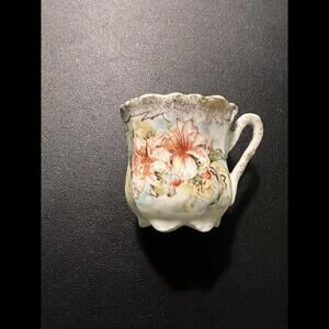 Antique 1890s Floral Bone China Porcelain Creamer